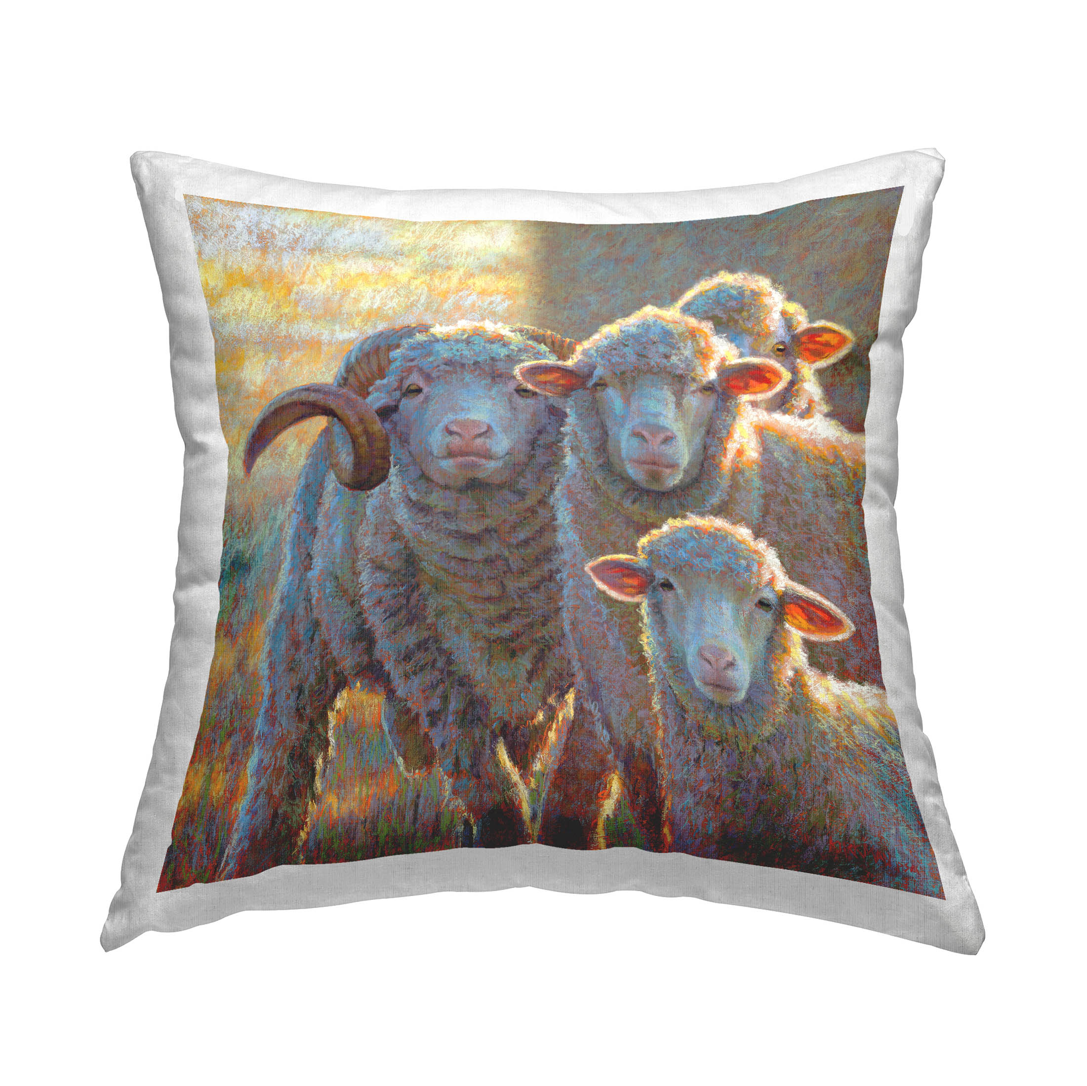 Stupell Industries Happy Country Sheep Flock Printed Throw Pillow Design by Rita Kirkman