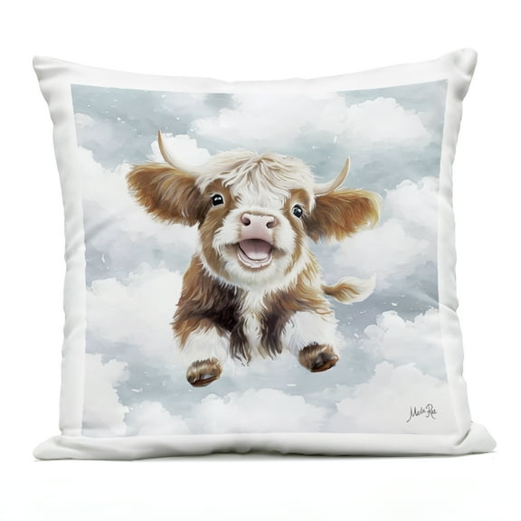 Stupell Industries Happy Cow Calf in Clouds Outdoor Printed Pillow, design by Marla Rae