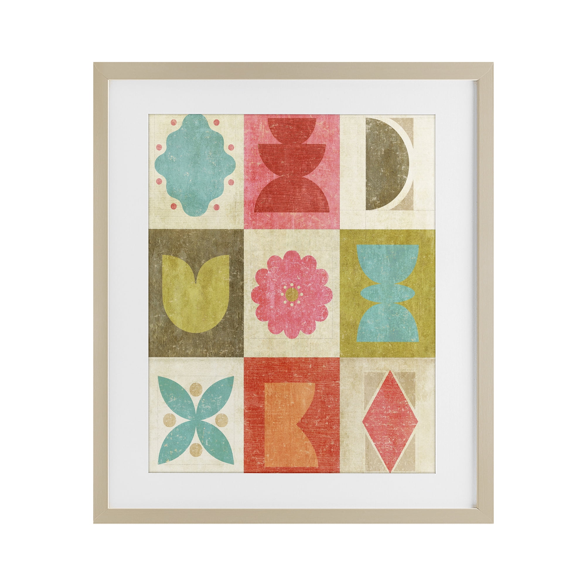Stupell Industries Happy Dance Geometrics Birch Framed Print Under Glass, design by Suzanne Nicoll