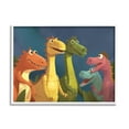 thumbnail image 1 of Stupell Industries Happy Dinosaur Friends Animals & Insects Painting White Framed Art Print Wall Art, 20 x 16, 1 of 9