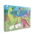 thumbnail image 1 of Stupell Industries Happy Dinosaurs Playing by Rainbow Illustration,24 x 30,Designed by Carla Daly, 1 of 6