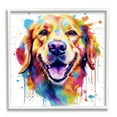 thumbnail image 1 of Stupell Industries Happy Dog Paint Drip Animals & Insects Painting White Framed Art Print Wall Art, 12 x 12, 1 of 9