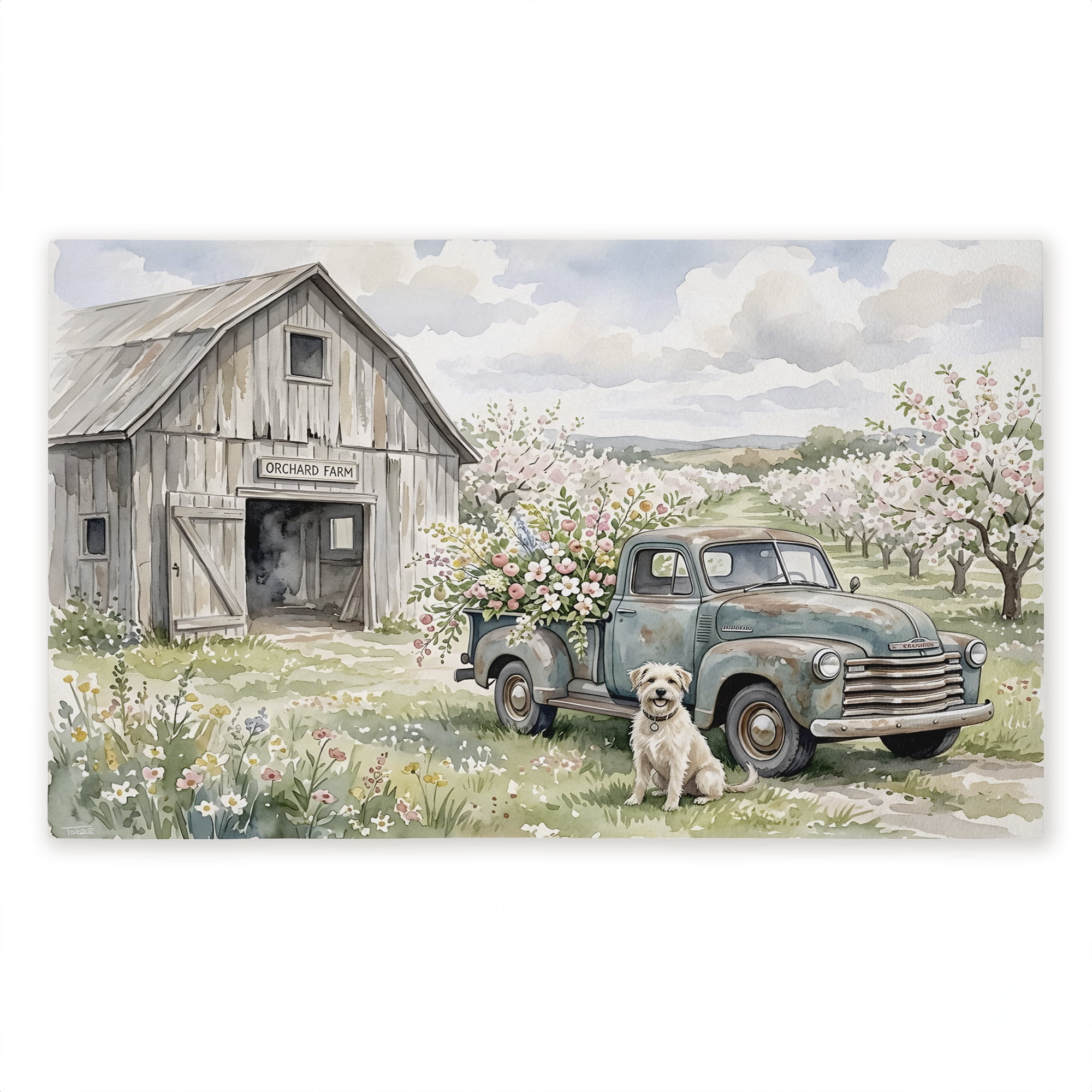 Stupell Industries Happy Dog at Orchard Farm Printed Outdoor Door Floor Mat, design by Tabz Jones