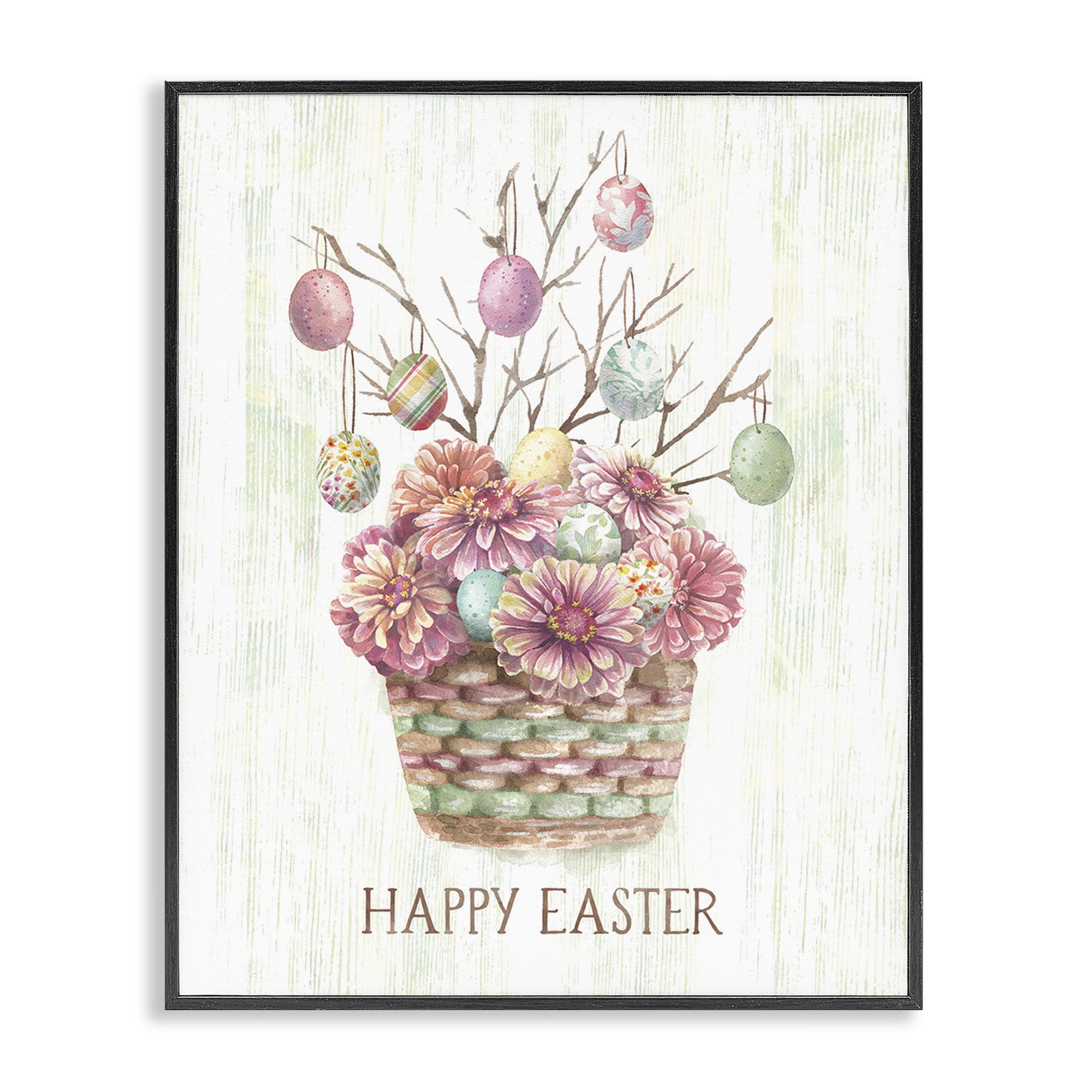 Happy Easter Bouquet Black Framed Giclee Art, 24 x 30, By Courtney Morgenstern