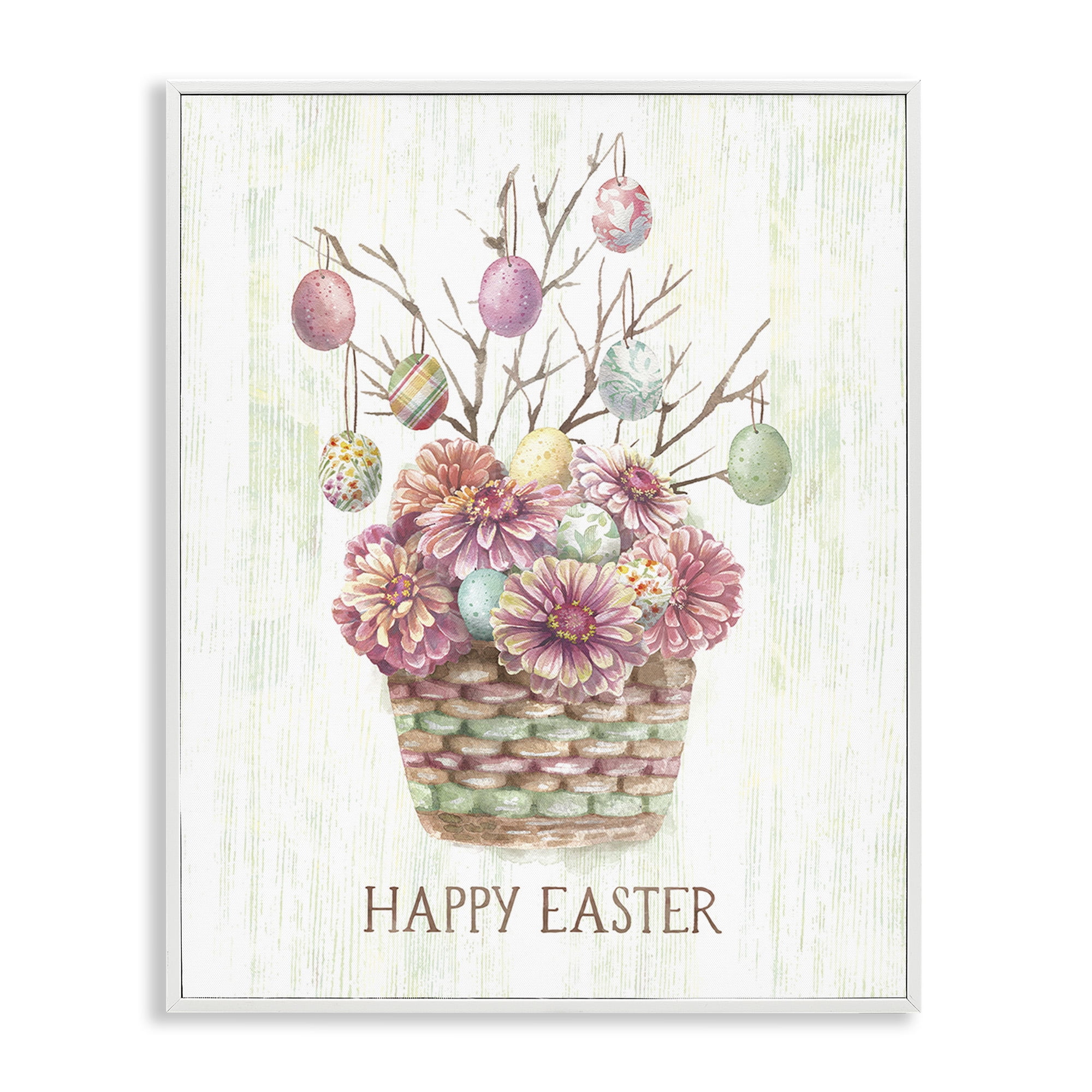 Happy Easter Bouquet White Framed Giclee Art, 11 x 14, By Courtney Morgenstern