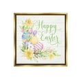 thumbnail image 1 of Stupell Industries Happy Easter Daffodils Holiday Painting Gold Floater Framed Canvas Art Print Wall Art, 18 x 18, 1 of 10