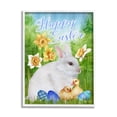 thumbnail image 1 of Stupell Industries Happy Easter Spring Bunny Rabbit Phrase Baby Chicks,11 x 14, Design by Sheri Hart, 1 of 5