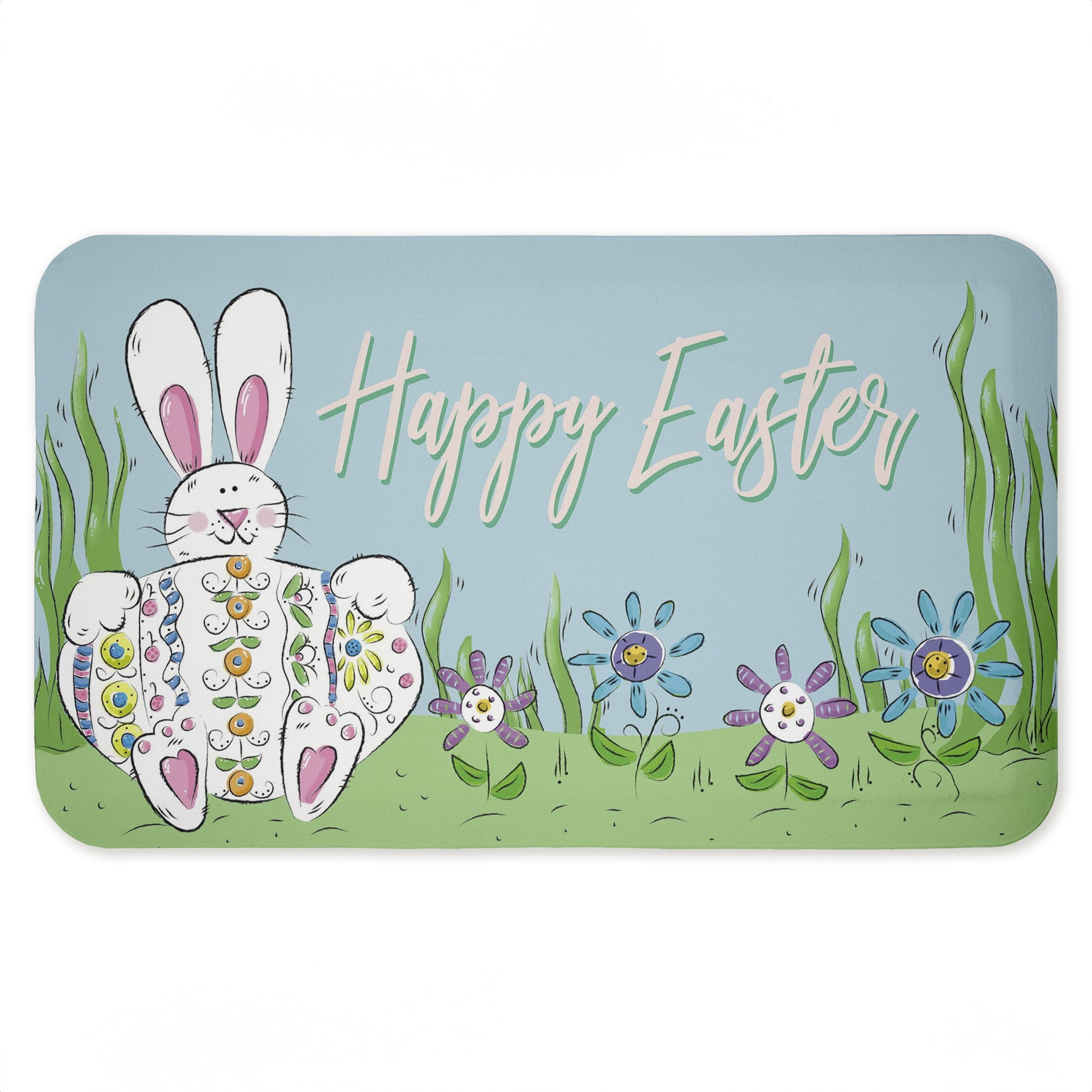 Stupell Industries Happy Easter with Florals Printed Anti-Fatigue Floor Mat, design by Deidre Mosher