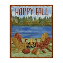Stupell Industries Happy Fall Bonfire Holiday Painting Gallery Wrapped Canvas Art Print Wall Art, 16 x 20
