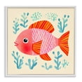 thumbnail image 1 of Stupell Industries Happy Fish & Seaweed Sprigs Animals Painting White Framed Art Print Wall Art, 24 x 24, 1 of 2