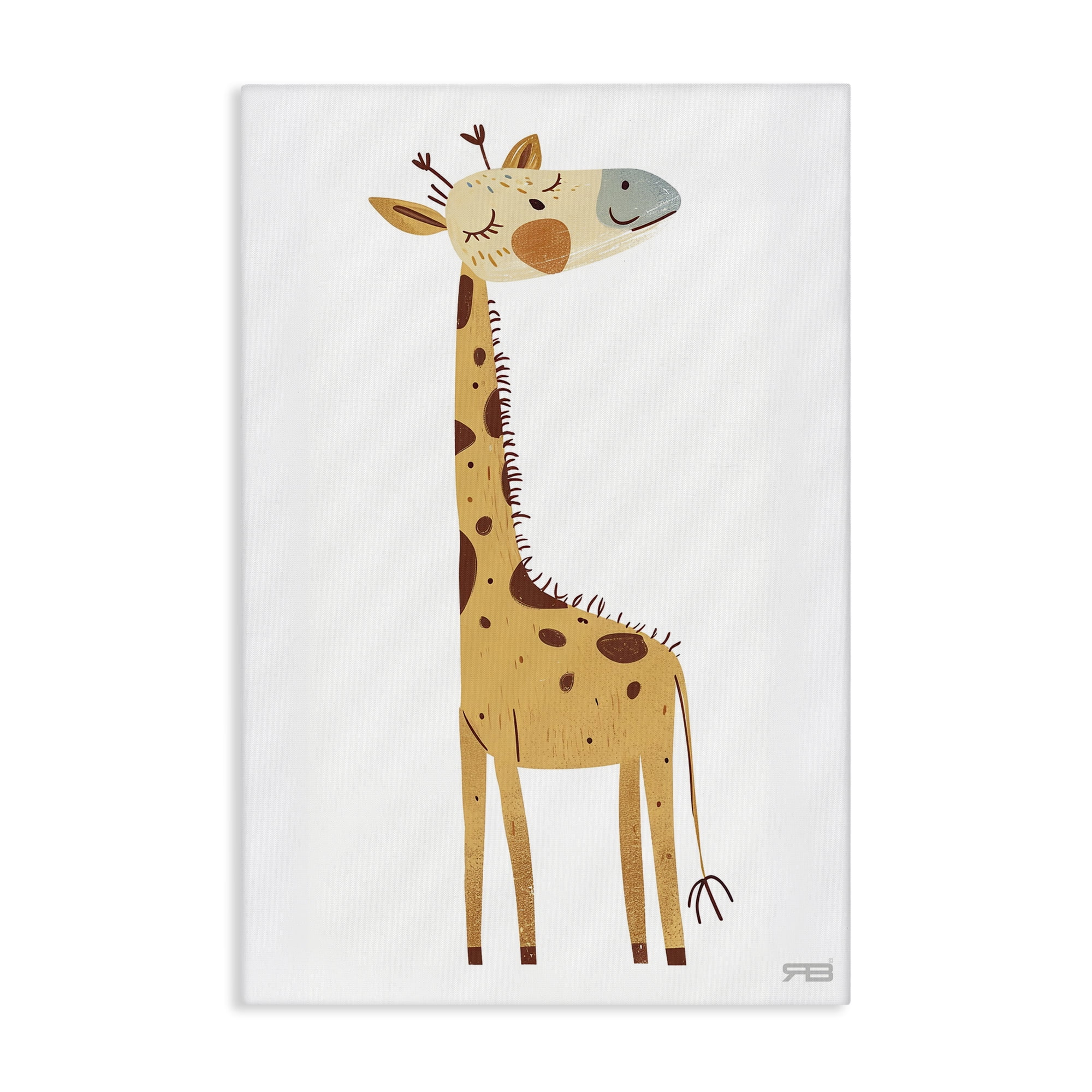 Stupell Industries Happy Giraffe Winking Animals & Insects Painting Gallery Wrapped Canvas Art Print Wall Art, 24 x 36