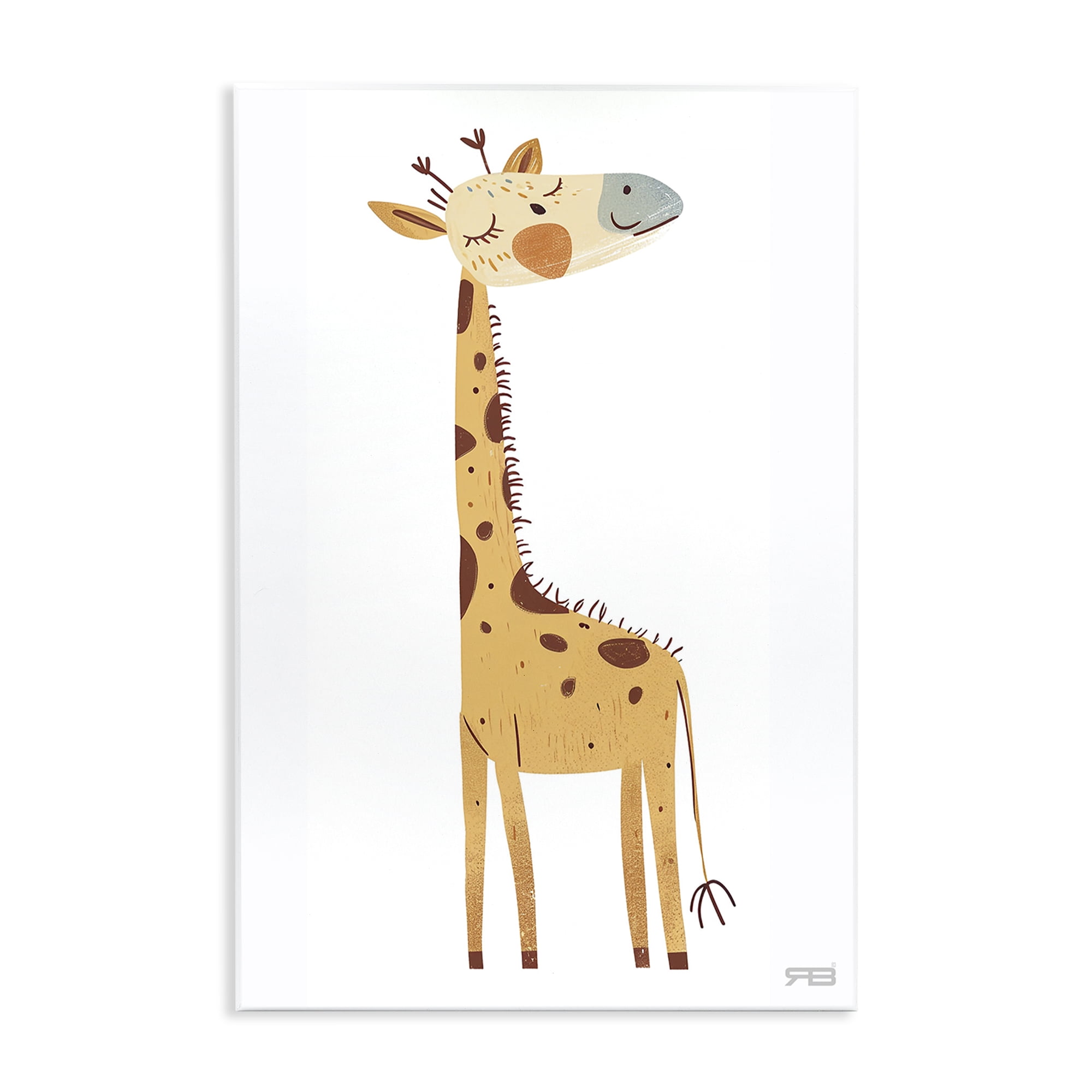 Stupell Industries Happy Giraffe Winking Animals & Insects Painting Unframed Art Print Wall Art, 10 x 15