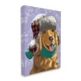 thumbnail image 1 of Stupell Industries Happy Golden Retriever in Winter Snow Hat, 24 x 30, Design by Sally Springer Griffith, 1 of 5