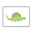 thumbnail image 1 of Stupell Industries Happy Green Dinosaur Small Finned Kids Reptile Modern Painting Gray framed Art Print Wall Art, 11 x 14, Design by Ziwei Li, 1 of 7