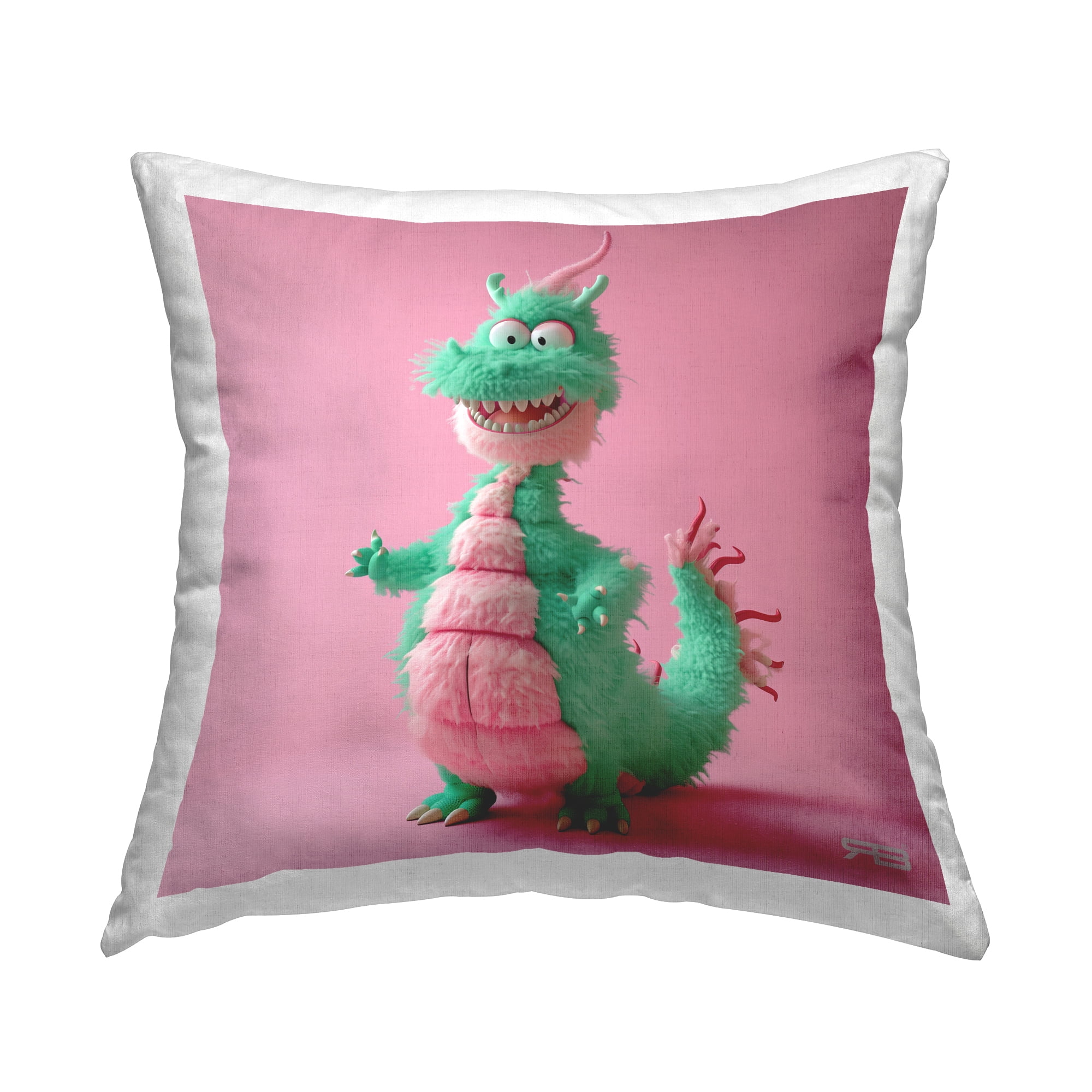 Stupell Industries Happy Green Dragon Decorative Printed Throw Pillow Design by RB.