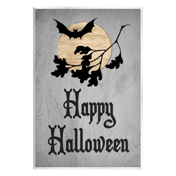 Stupell Industries Happy Halloween Bats Holiday Painting Unframed Art Print Wall Art, 13 x 19