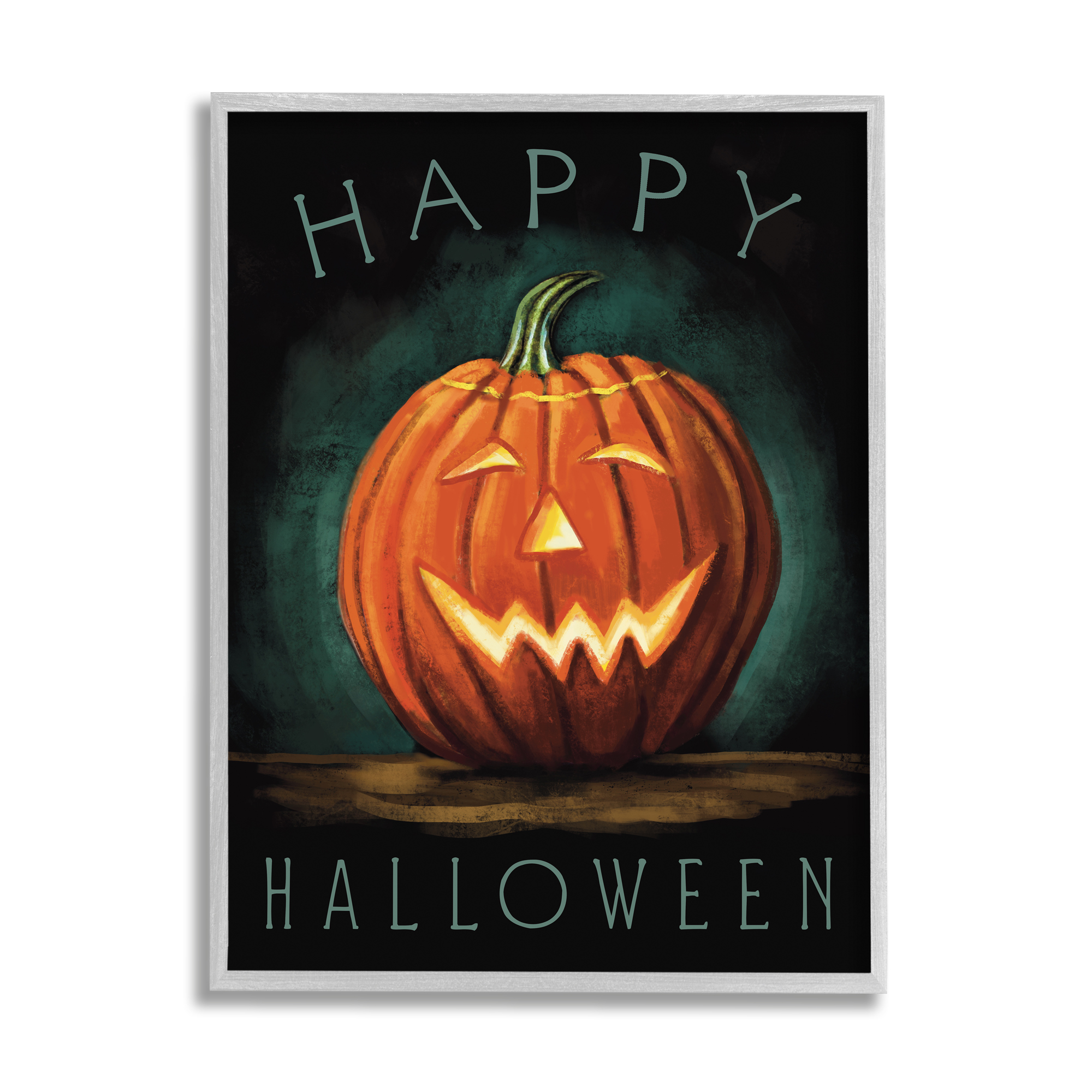 Stupell Industries Happy Halloween Happy Jack-O-Lantern Smile Festive, 16 x 20, Designed by Elizabeth Tyndall