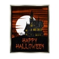 thumbnail image 1 of Stupell Industries Happy Halloween Haunted House Graphic Art Luster Gray Floating Framed Canvas Print Wall Art, Design by The Saturday Evening Post, 1 of 6