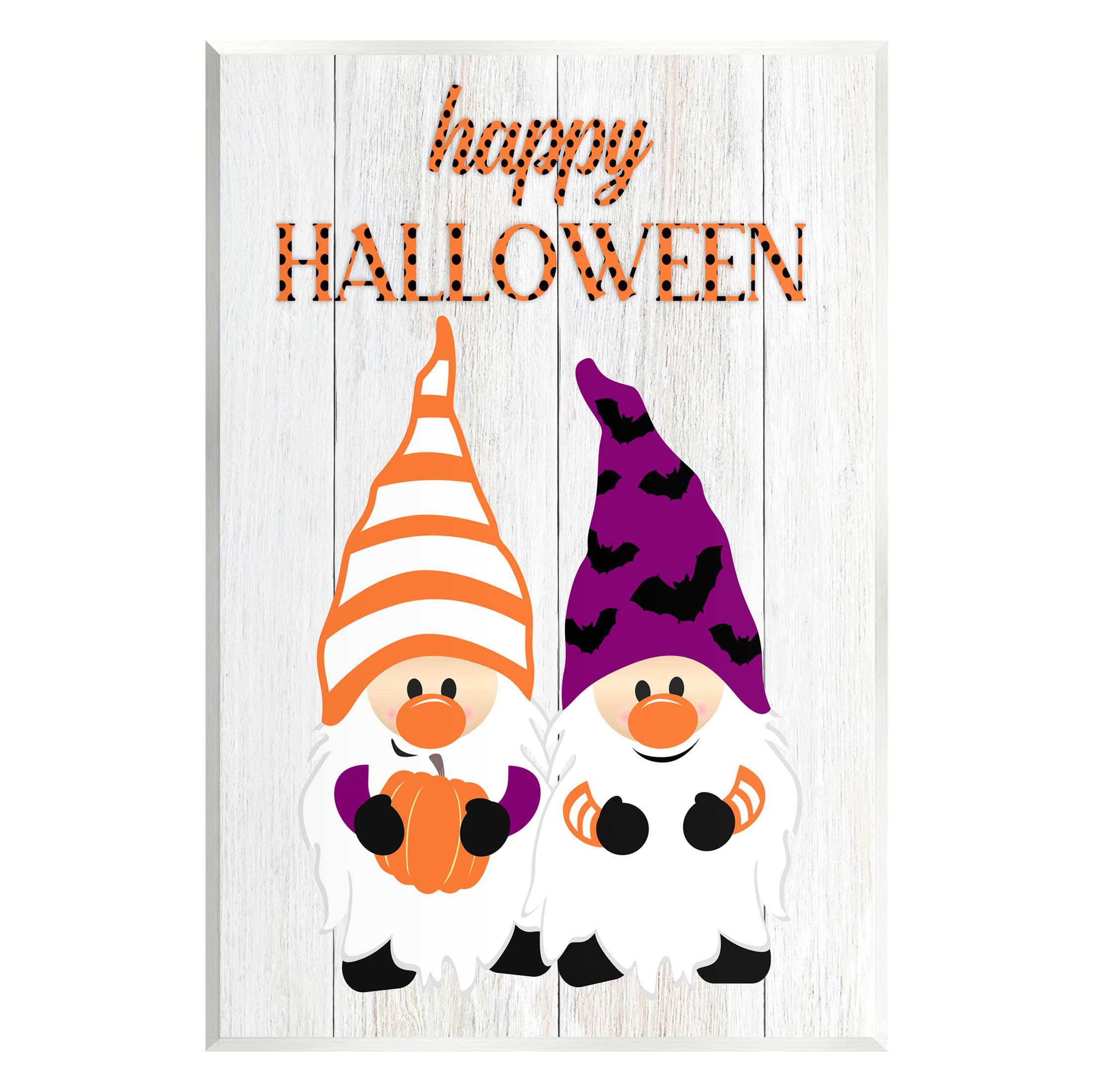 Stupell Industries Happy Halloween Seasonal Gnomes Graphic Art Unframed Art Print Wall Art, Design by CAD Designs