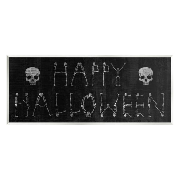 Stupell Industries Happy Halloween Skeleton Letters Graphic Art Unframed Art Print Wall Art, Design by Lil' Rue