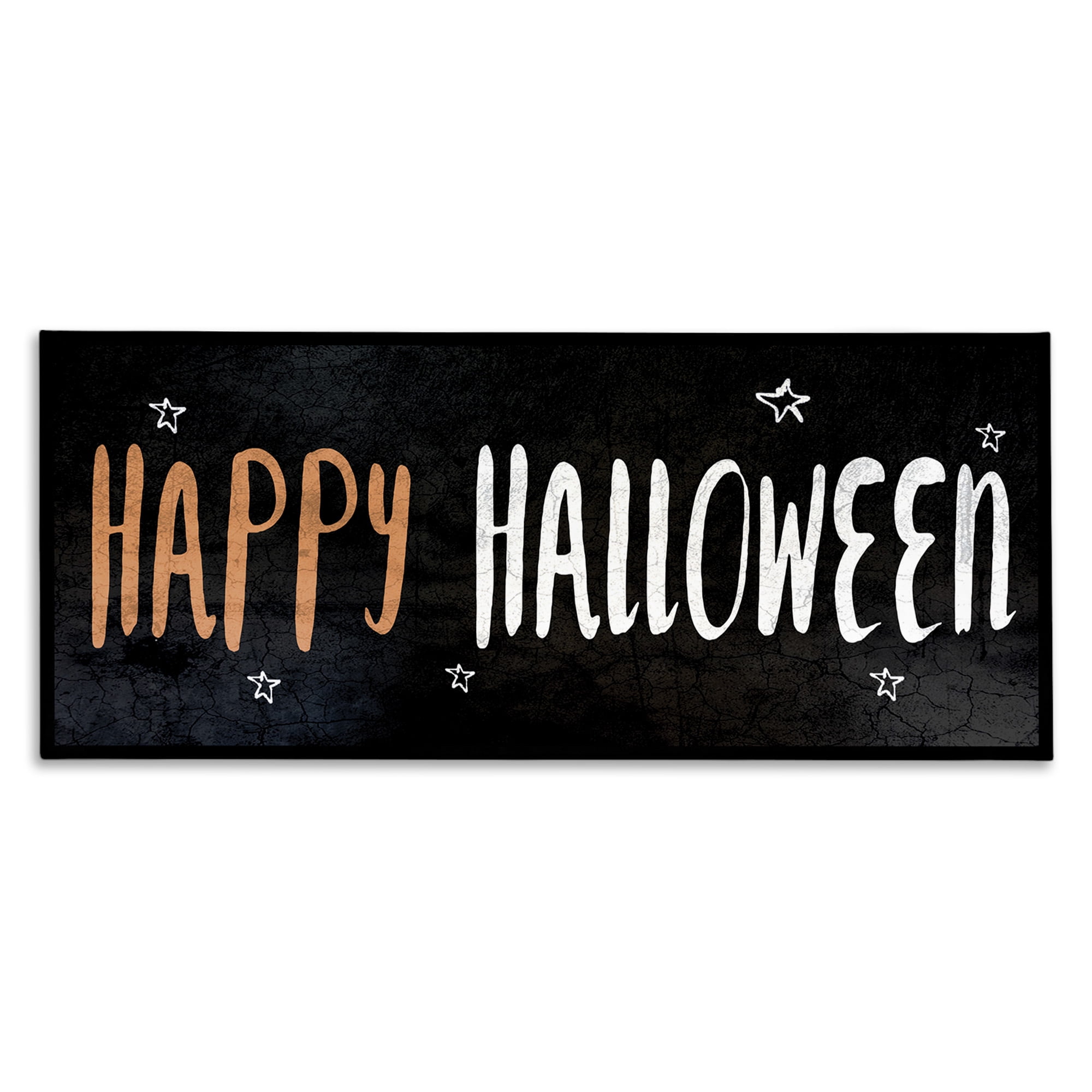 Stupell Industries Happy Halloween Spooky Stars Holiday Painting Gallery Wrapped Canvas Art Print Wall Art, 30 x 13