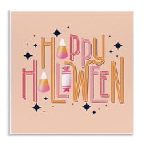 Stupell Industries Happy Halloween with Candy Quotes and Sayings Painting Unframed Art Print Wall Art, 12 x 12