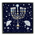 thumbnail image 1 of Stupell Industries Happy Hanukkah Starry Menorah Holiday Painting Black Framed Art Print Wall Art, 1 of 7