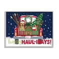 thumbnail image 1 of Stupell Industries Happy Haul-idays Christmas Gift Truck Graphic Art Gray Framed Art Print Wall Art, Design by Amanda McGee, 1 of 7