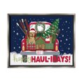 thumbnail image 1 of Stupell Industries Happy Haul-idays Christmas Gift Truck Graphic Art Luster Gray Floating Framed Canvas Print Wall Art, Design by Amanda McGee, 1 of 6