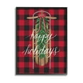 thumbnail image 1 of Stupell Industries Happy Holidays Tartan Sled Graphic Art Black Framed Art Print Wall Art, Design by Amanda McGee, 1 of 7