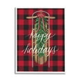 thumbnail image 1 of Stupell Industries Happy Holidays Tartan Sled Graphic Art White Framed Art Print Wall Art, Design by Amanda McGee, 1 of 8