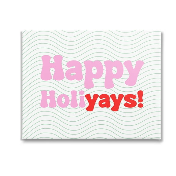 Stupell Industries Happy Holiyays Patterned Holiday Painting Gallery Wrapped Canvas Art Print Wall Art, 20 x 16