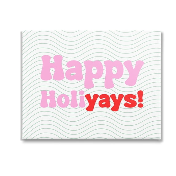 Stupell Industries Happy Holiyays Patterned Holiday Painting Gallery Wrapped Canvas Art Print Wall Art, 30 x 24