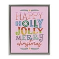 thumbnail image 1 of Stupell Industries Happy Holly Jolly Xmas Holiday Painting Gray Floater Framed Canvas Art Prints Wall Art, 25 x 31, 1 of 10