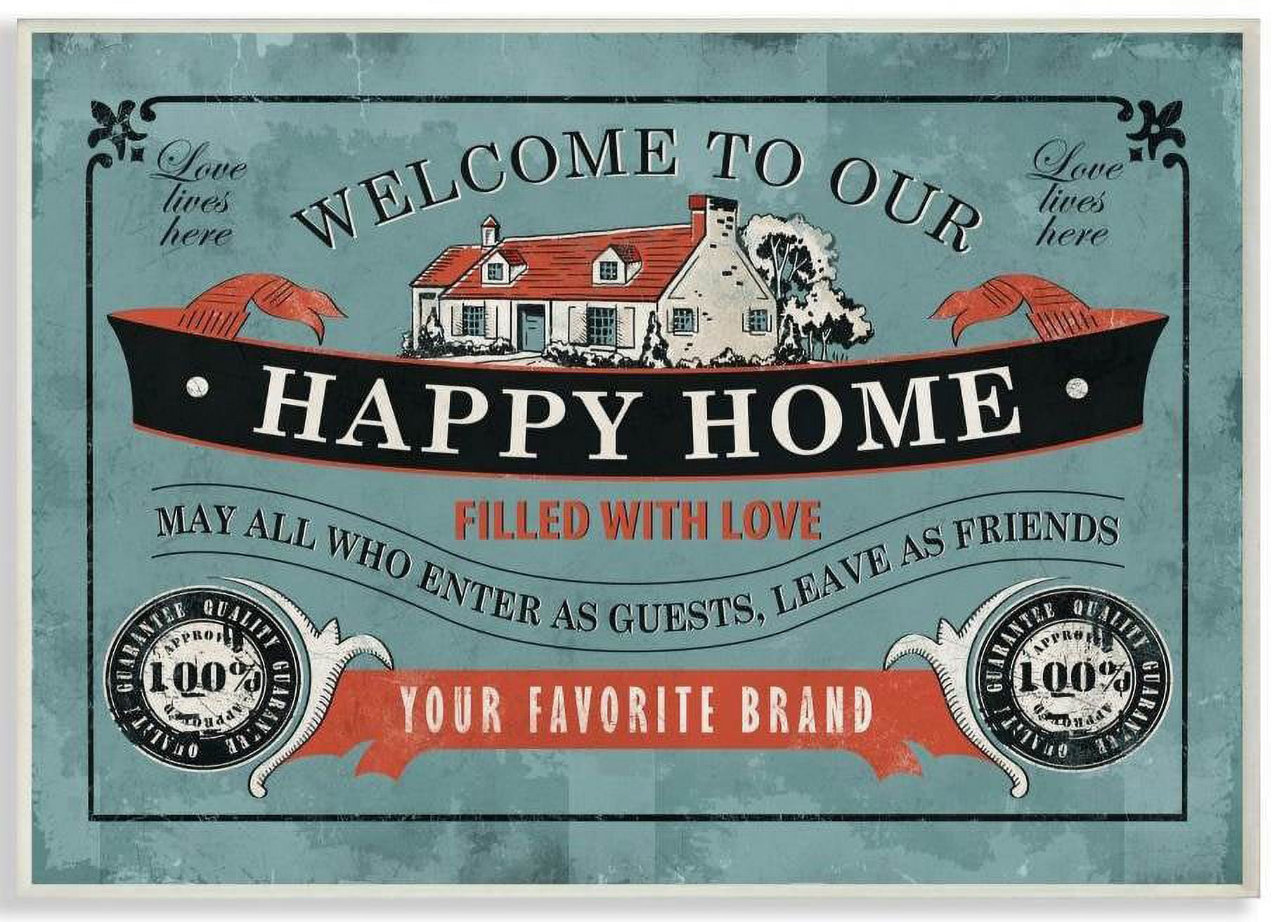 Stupell Industries Happy Home Inspirational Vintage Comic Book Design Wall Plaque by Ester Kay