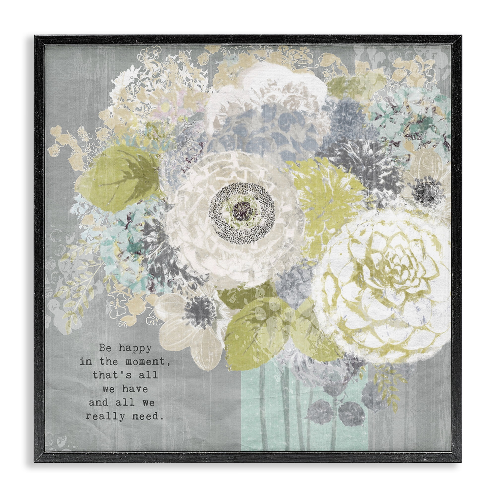 Stupell Industries Happy In The Moment Black Framed Giclee Art, design by Suzanne Nicoll