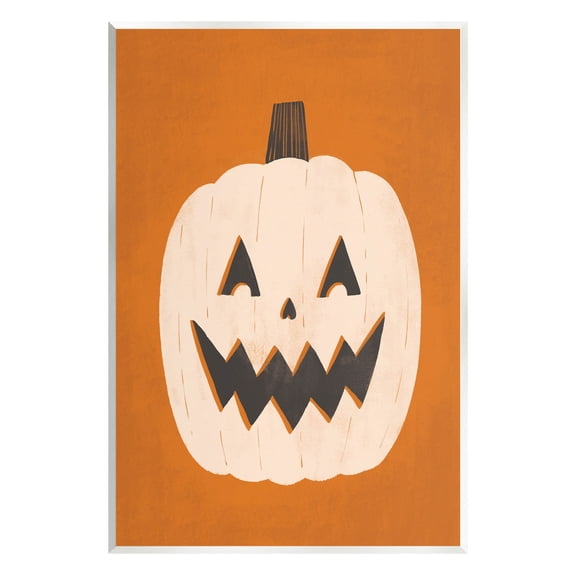 Stupell Industries Happy Jack-o-Lantern Halloween Pumpkin Graphic Art Unframed Art Print Wall Art, Design by Loni Harris