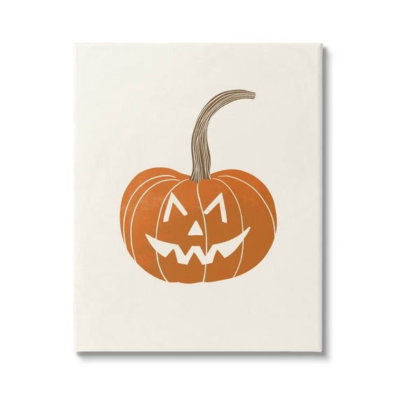Stupell Industries Happy Jack-o-Lantern Smile Graphic Art Gallery Wrapped Canvas Print Wall Art, Design by Taylor Shannon Designs
