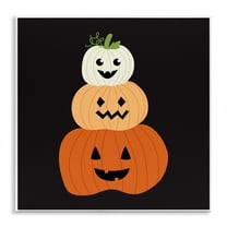 Stupell Industries Happy Jack-o-Lanterns on Black Country Charm Painting Unframed Art Print Wall Art, 12 x 12