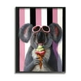 thumbnail image 1 of Stupell Industries Happy Koala Ice Cream Stripes Painting Black Framed Art Print Wall Art, Design by Lucia Heffernan, 1 of 7