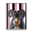 thumbnail image 1 of Stupell Industries Happy Koala Ice Cream Stripes Painting Gray Framed Art Print Wall Art, Design by Lucia Heffernan, 1 of 7