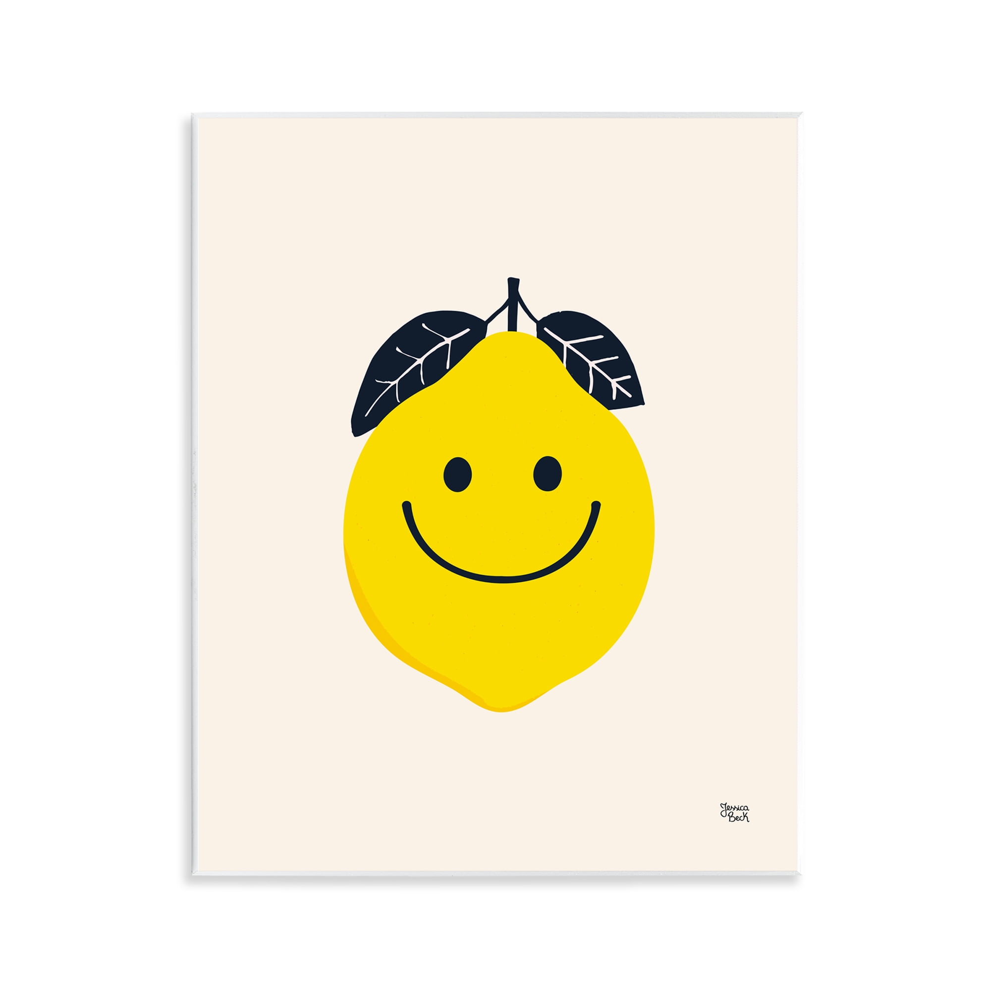 Stupell Industries Happy Lemon Smile Food & Beverage Painting Unframed Art Print Wall Art, 11 x 14