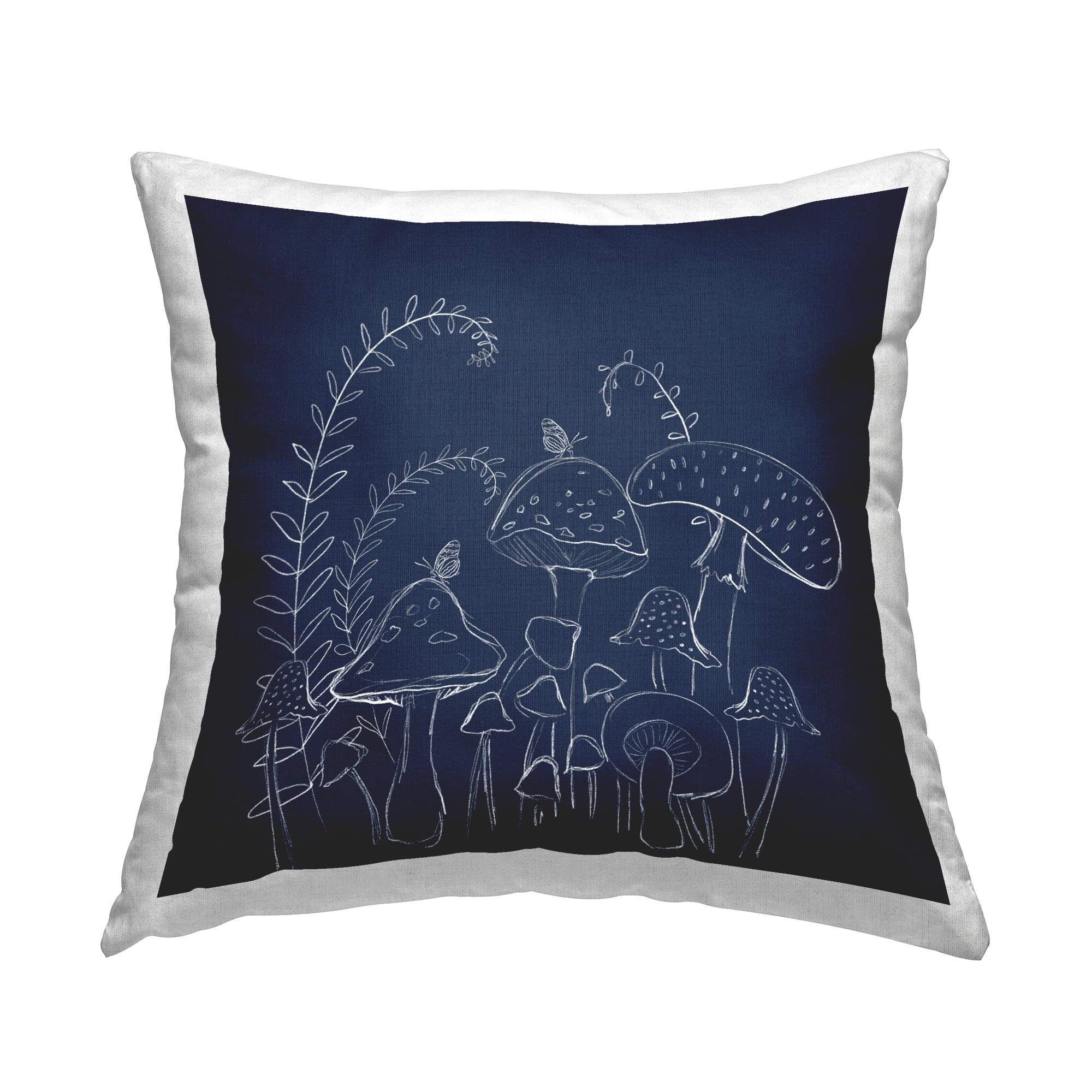 Stupell Industries Happy Mushroom Garden Decorative Printed Throw Pillow Design by Lucille Price.