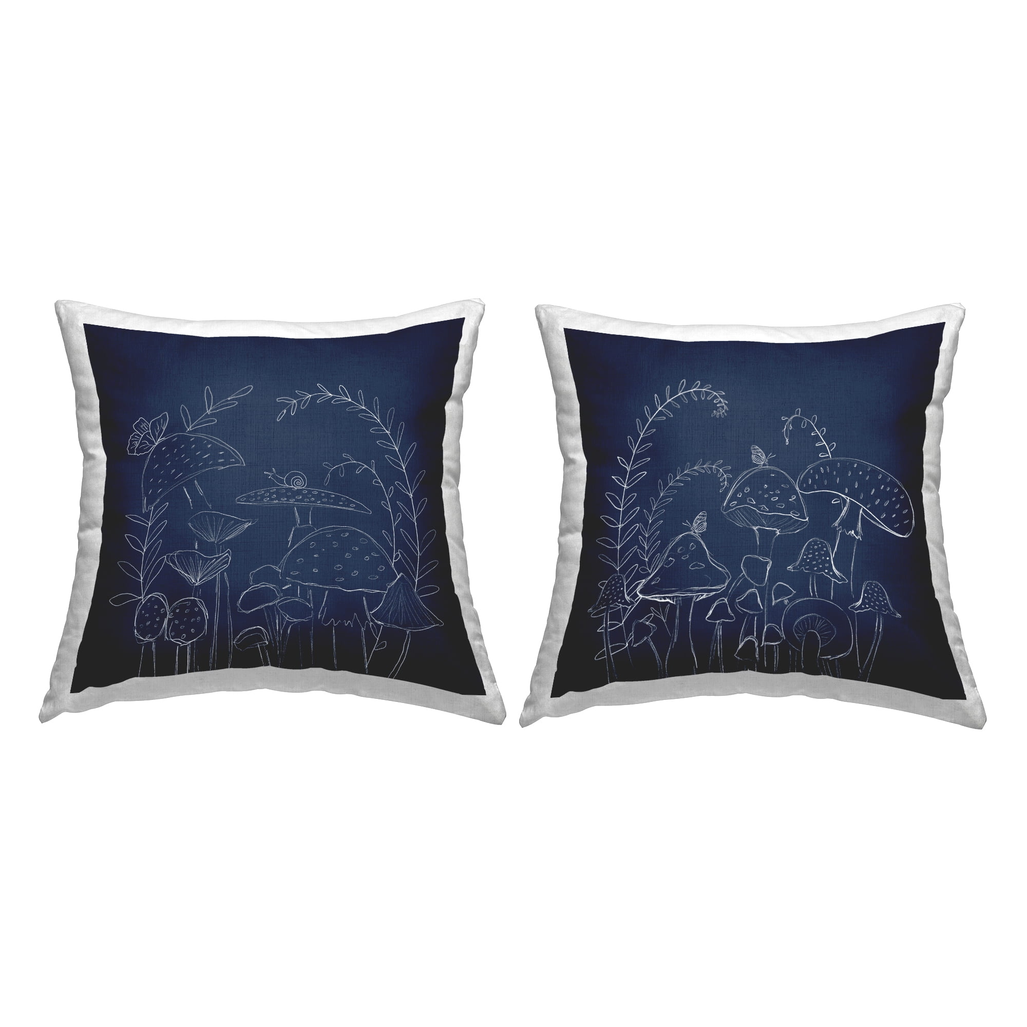 Stupell Industries Happy Mushroom Garden Decorative Printed Throw Pillow Design by Lucille Price.
