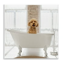 Stupell Industries Happy Puppy in Bathtub Animals Painting Unframed Art Print Wall Art, 12 x 12