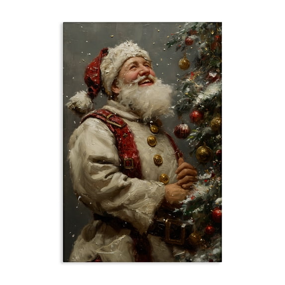 Stupell Industries Victorian Happy Santa & Tree Canvas Art, 16 x 24, by Imagine It Images
