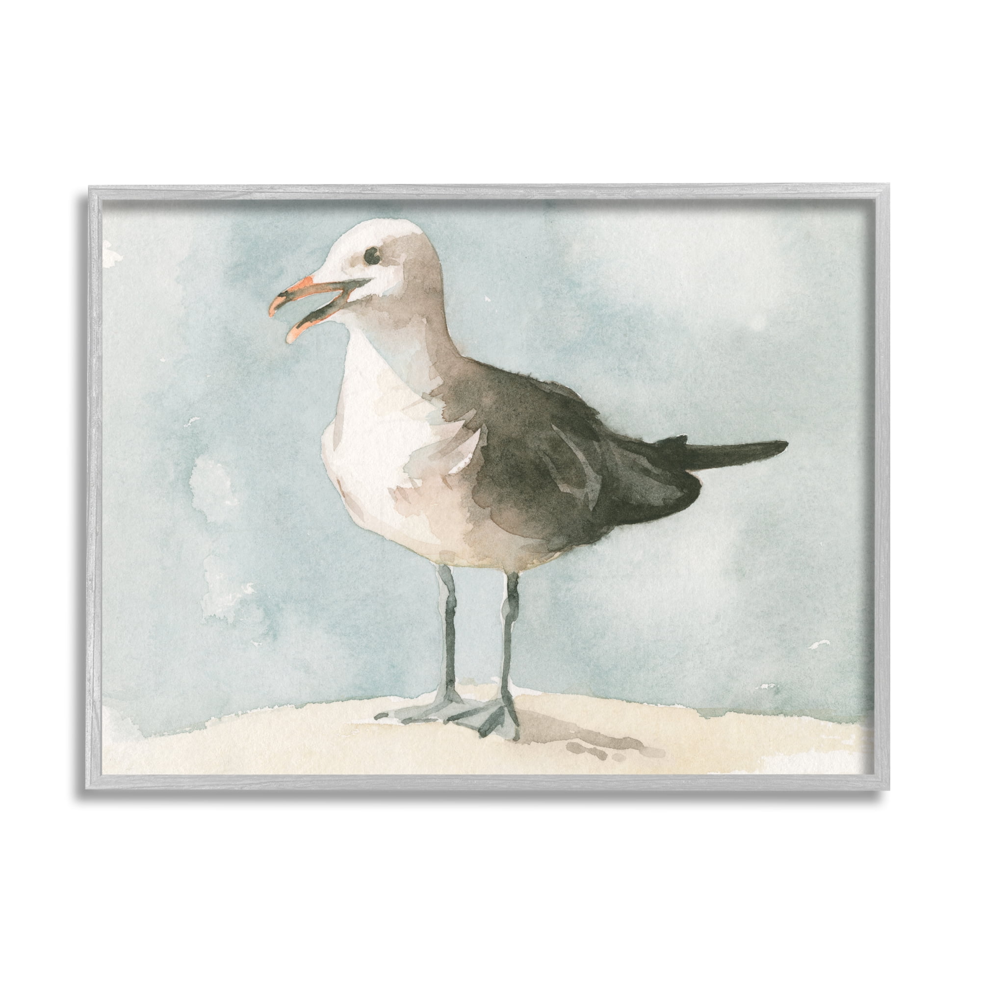 Stupell Industries Happy Seagull Soft Focus Resting On Beach , 16 x 20, Designed by Emma Caroline