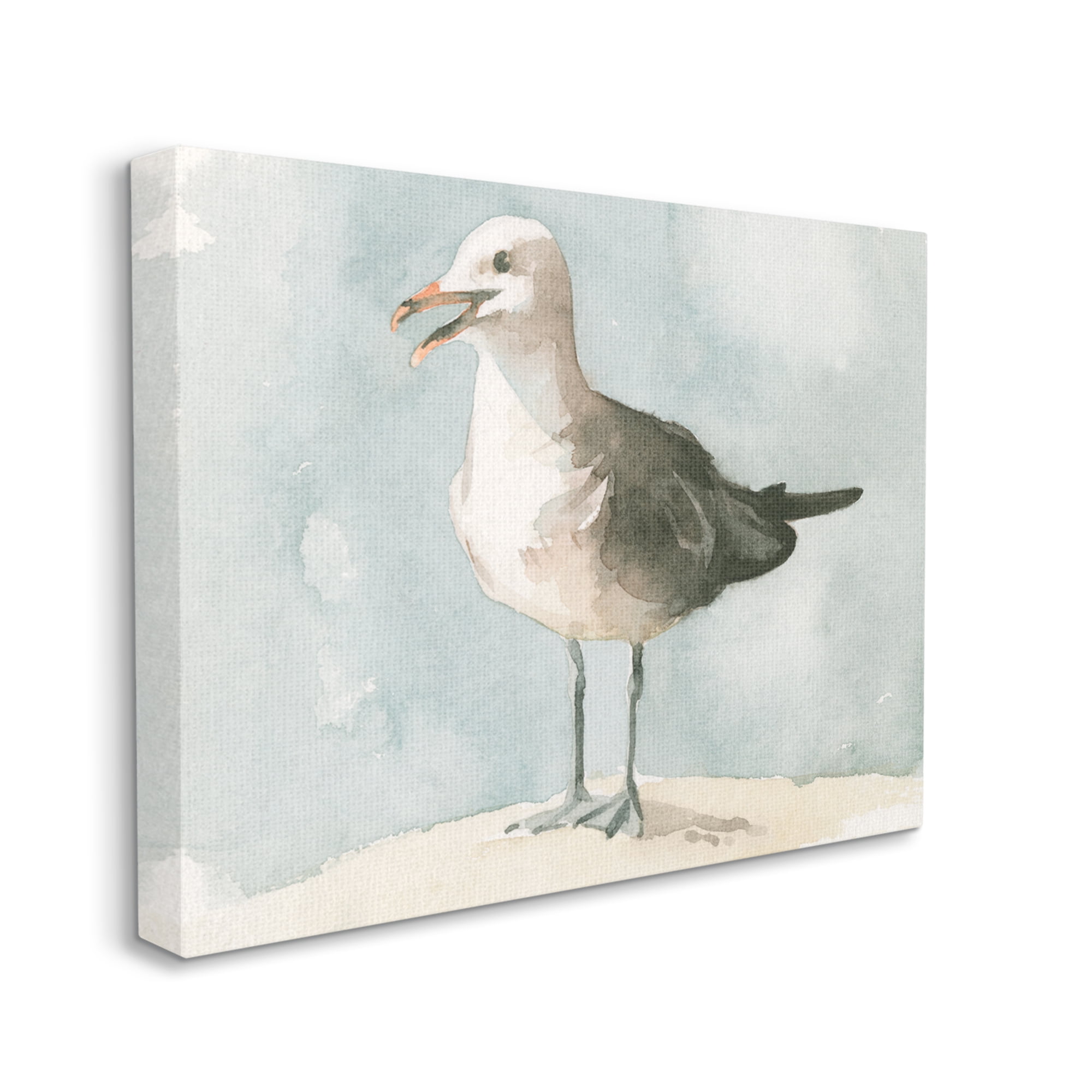 Stupell Industries Happy Seagull Soft Focus Resting On Beach , 16 x 20, Designed by Emma Caroline