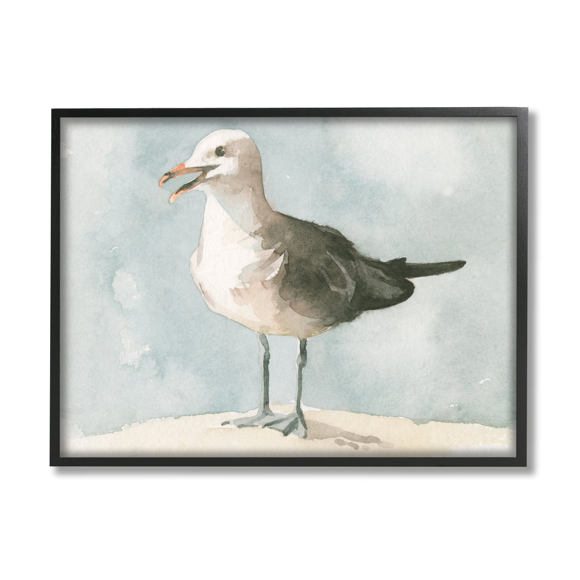 Stupell Industries Happy Seagull Soft Focus Resting On Beach , 24 x 30, Designed by Emma Caroline
