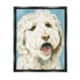 thumbnail image 1 of Stupell Industries Happy Shaggy Dog Portrait Painting Jet Black Floating Framed Canvas Print Wall Art, Design by Grace Popp, 1 of 6